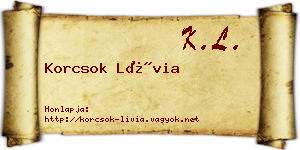 Korcsok Lívia névjegykártya